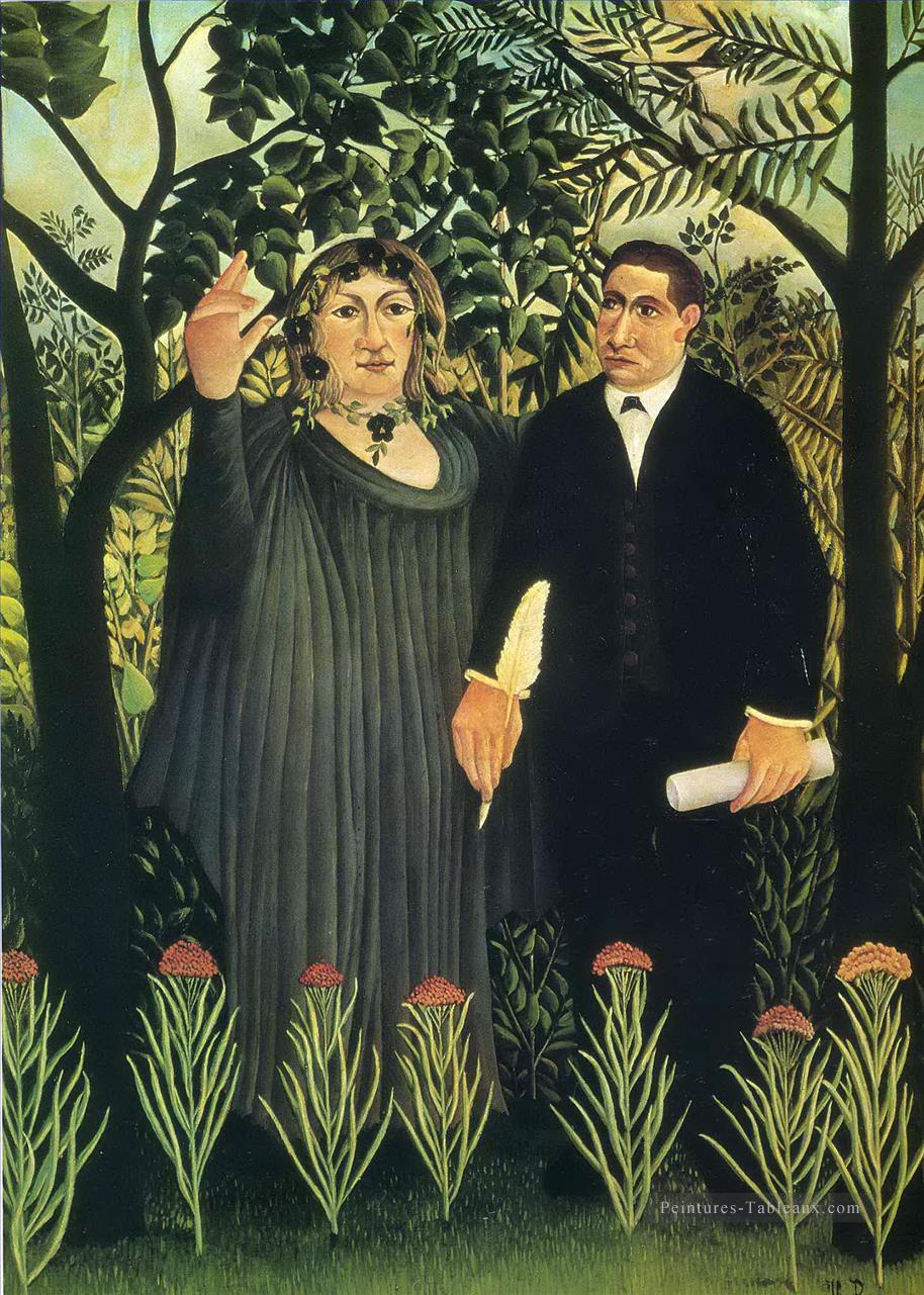 la muse inspirant le poète 1909 Henri Rousseau post impressionnisme Naive primitivisme Peintures à l'huile